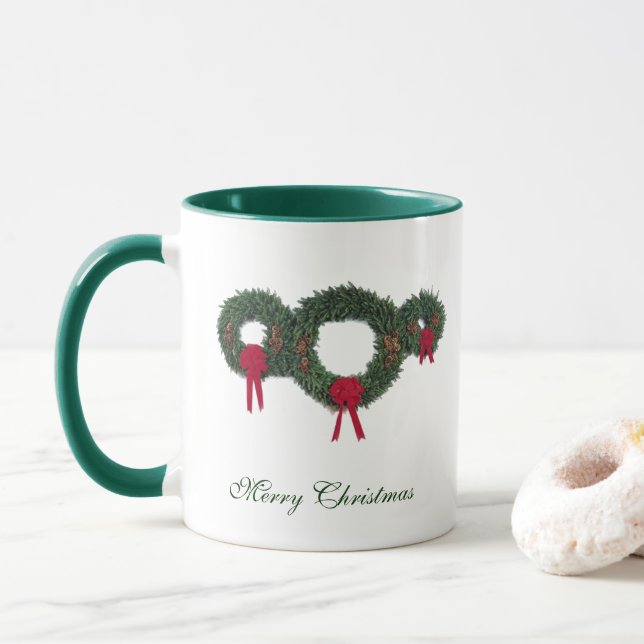 Caneca Wreath de Natal Mug (Com Donut)