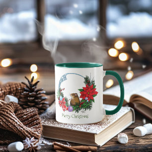 Caneca Wreath do rato de Natal