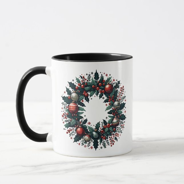 Caneca Wreath Natal (Esquerda)
