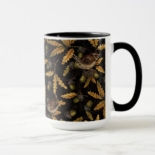 Caneca Wrens e bolotas de preto