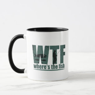Caneca WTF onde está a pesca engraçada do peixe