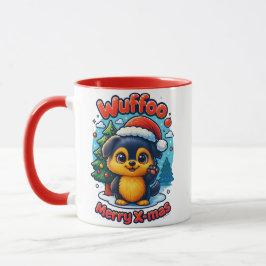 Caneca Wuffoo Molli Merry Natal Kawaii 3D Feriado