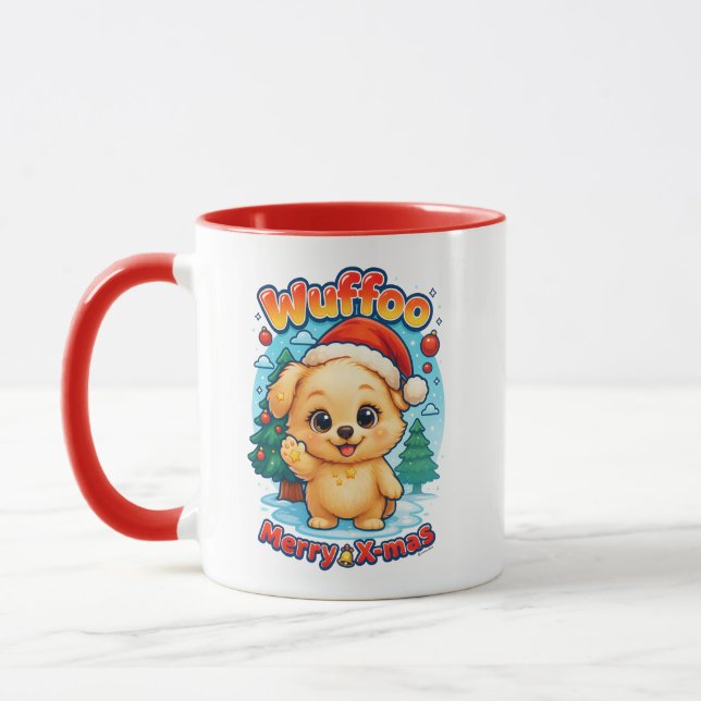 Caneca Wuffoo Starssie Natal Feliz Kawaii 3D Feriado (Esquerda)
