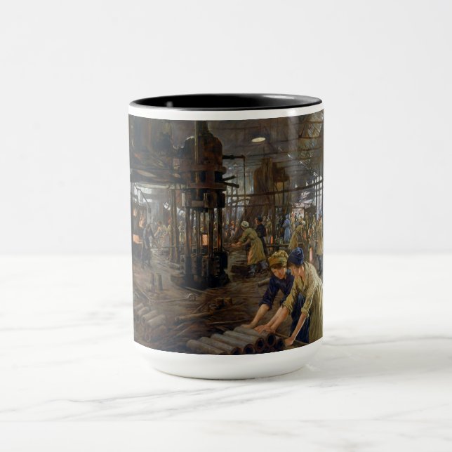 Caneca WW1 1918 Mulheres Trabalhando em Munições uma Fábr (Centro)