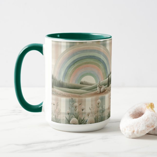 Caneca Xadrez Arco-íris (Com Donut)