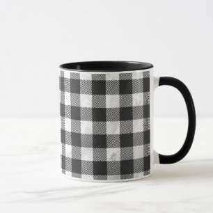 Caneca Xadrez Checkered preto e branco