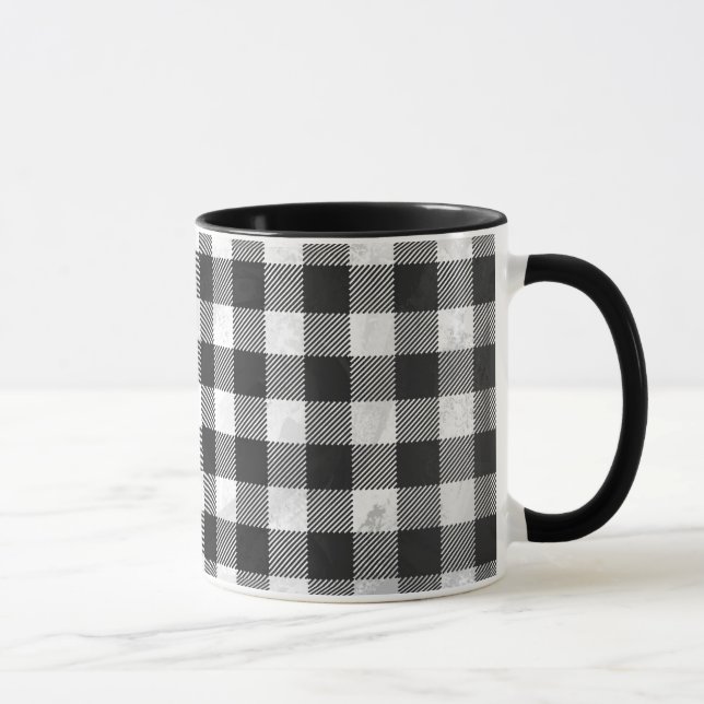 Caneca Xadrez Checkered preto e branco (Direita)