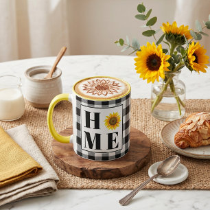Caneca Xadrez de búfalo girassol "Lar"