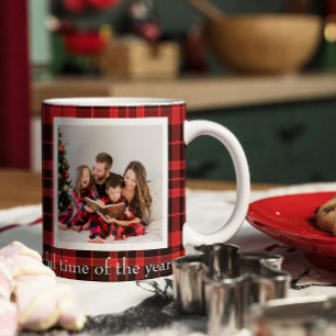 Caneca Xadrez de Buffalo, Foto Dupla de Café de Natal