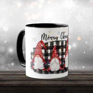 Caneca Xadrez de Buffalo - Gnomos Feliz de Natal