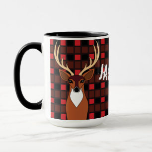 Caneca Xadrez de Deer Hunter Antlers Personalizada