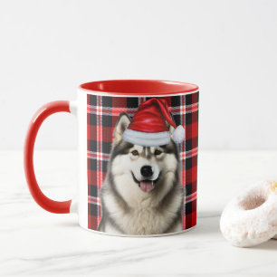 Caneca Xadrez de Feriado Malamute no Alasca Dog Lover