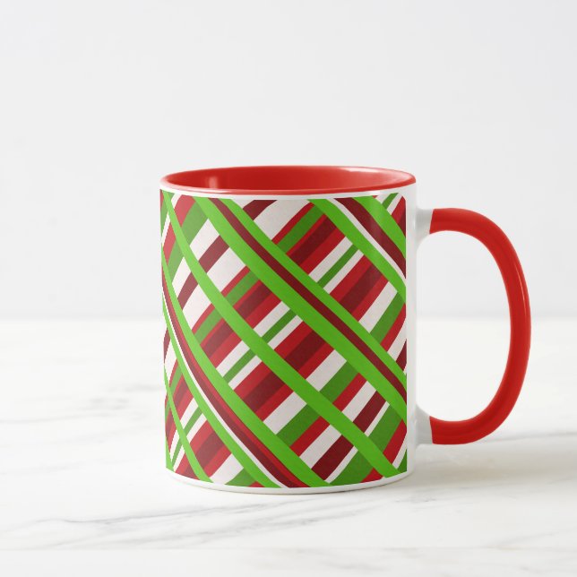 Caneca Xadrez de Natal Diagonal (Direita)