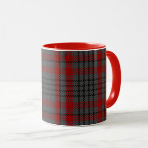 Caneca Xadrez de Tartan gigante preta vermelha cinzenta