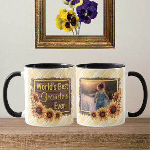 Caneca Xadrez E Girassóis Vovó Café Mug
