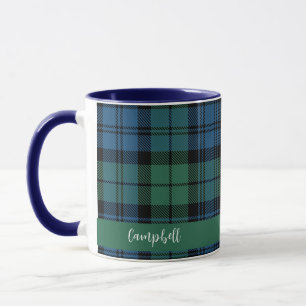 Caneca Xadrez Escocês Campbell Personalizado em Rótulo