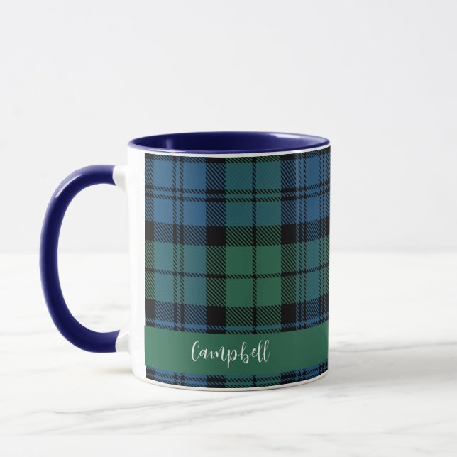 Caneca Xadrez Escocês Campbell Personalizado em Rótulo (Esquerda)