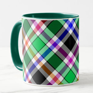 Caneca Xadrez Escocês Flanela Multicolor Verde Preto