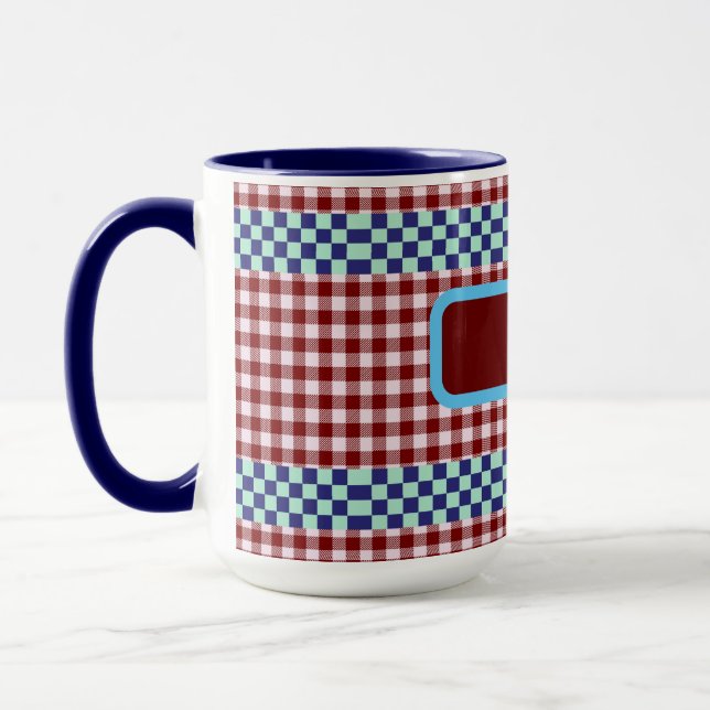 Caneca Xadrez Escocês Personalizado (Esquerda)
