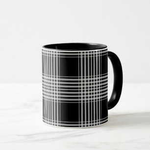 Caneca Xadrez escocês preto e branco
