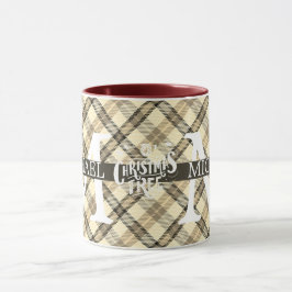 Caneca Xadrez Moderna de Buffalo, Natal Monograma