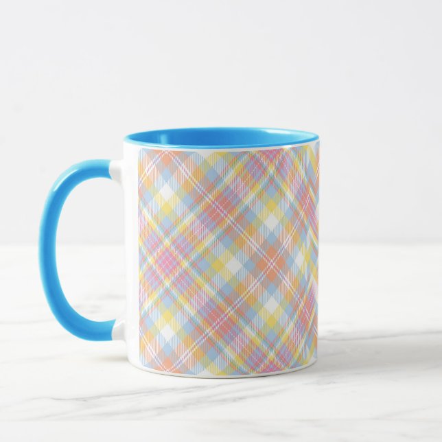 Caneca Xadrez Pastel da listra (Esquerda)