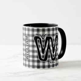 Caneca Xadrez Preto (Nome de Monograma Antigo) Café Vinta