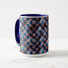 Caneca Xadrez russo em forma de arranhões cruzados