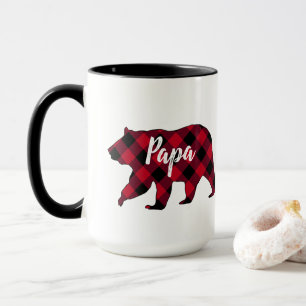 Caneca Xadrez Russo Papa Urso Vermelho Buffalo