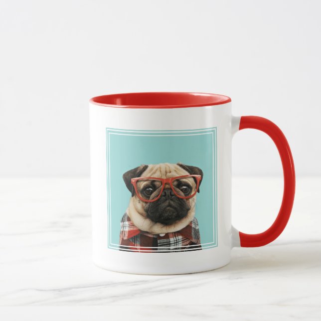 Caneca Xadrez Shirt Pug (Direita)