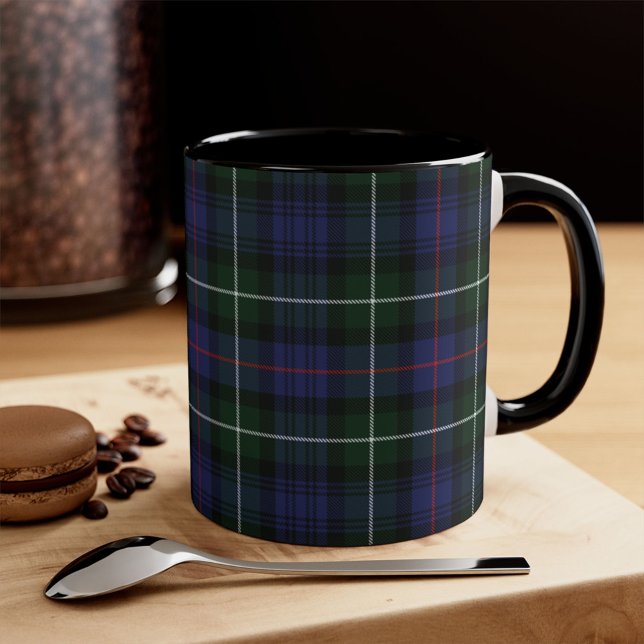 Caneca Xadrez Tartan Clan MacKenzie Green Black Check (Criador carregado)