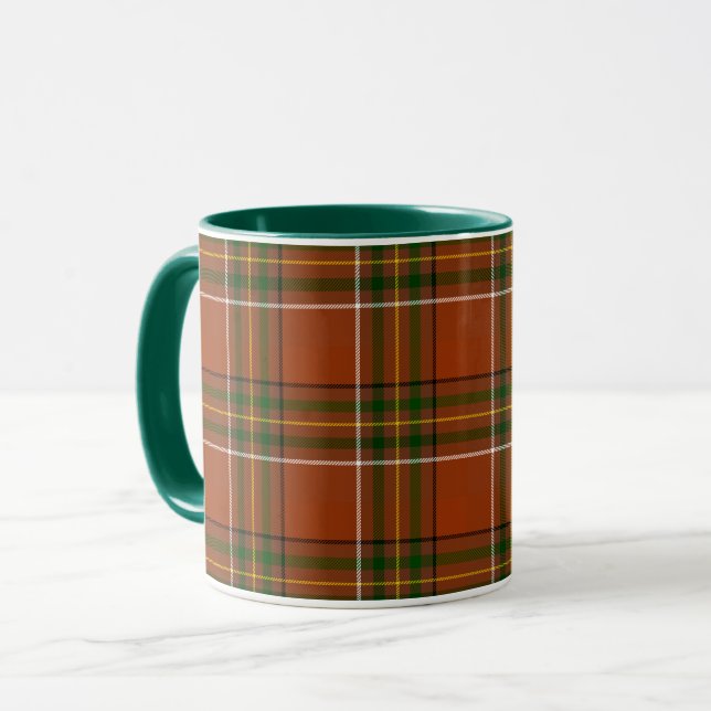 Caneca Xadrez Terroso Marrom Tartã  (Frente Esquerda)