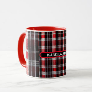 Caneca Xadrez Trendy Abstrato Red Black Collection
