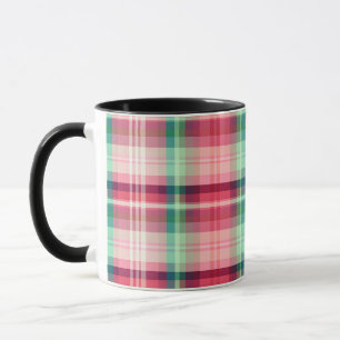 Caneca Xadrez Verde de Tartan Rosa
