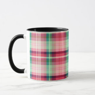 Caneca Xadrez Verde de Tartan Rosa