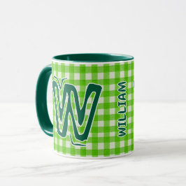 Caneca Xadrez Verde (Nome de Monograma Antigo) Café Vinta
