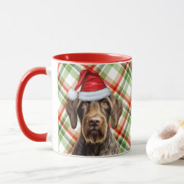 Caneca Xadrez Vermelha de Feriado de Cabelos Cachorros