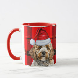 Caneca Xadrez Vermelha Feriada Cachorro Papais noeis de N