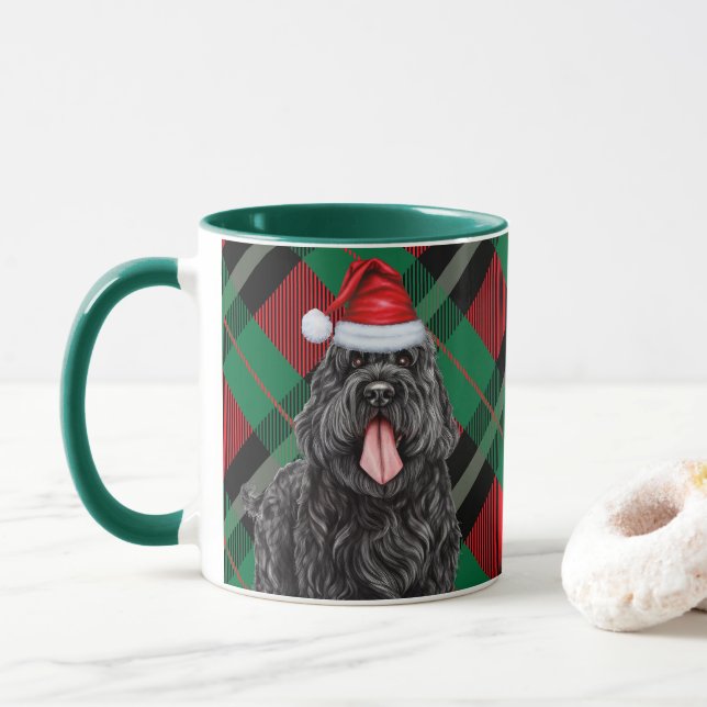 Caneca Xadrez Vermelha Negra russa de Feriado Vermelho Ne (Com Donut)