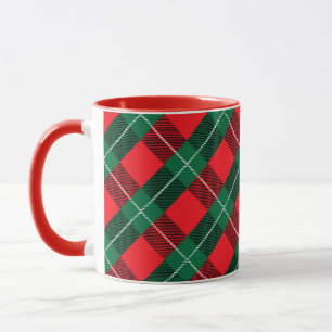 Caneca Xadrez Vermelho e Verde 