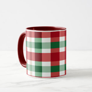 Caneca Xadrez Vermelho Verde Branco Alegre Rústico Caseir