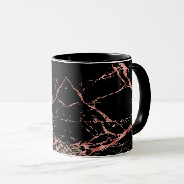 Caneca Xarope de café preto e Rosa Dourado (Frente Esquerda)