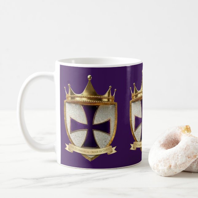 caneca / xícara com desenho da crista do sacerdote (Com Donut)