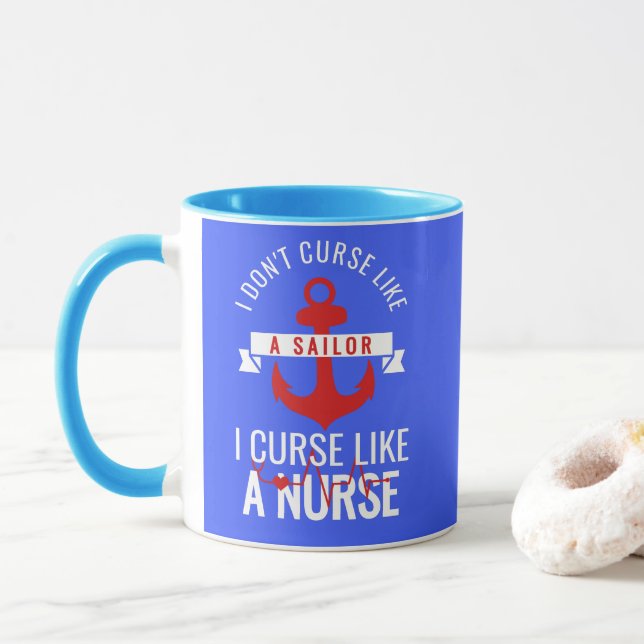 Caneca Xingar Como Uma Enfermeira (Com Donut)