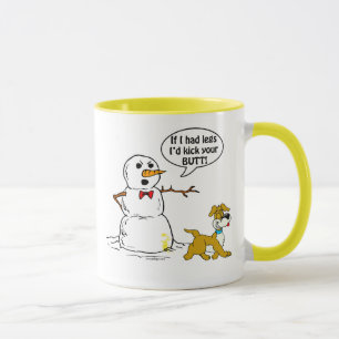 Caneca Xixis do cão na piada do boneco de neve