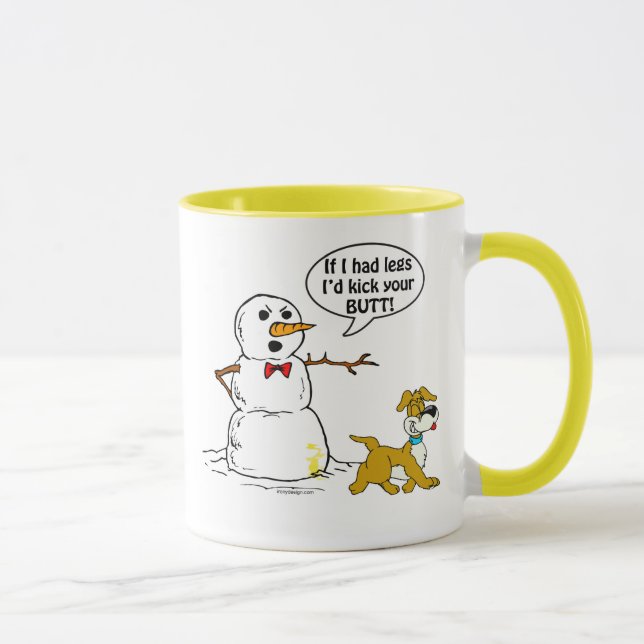 Caneca Xixis do cão na piada do boneco de neve (Direita)