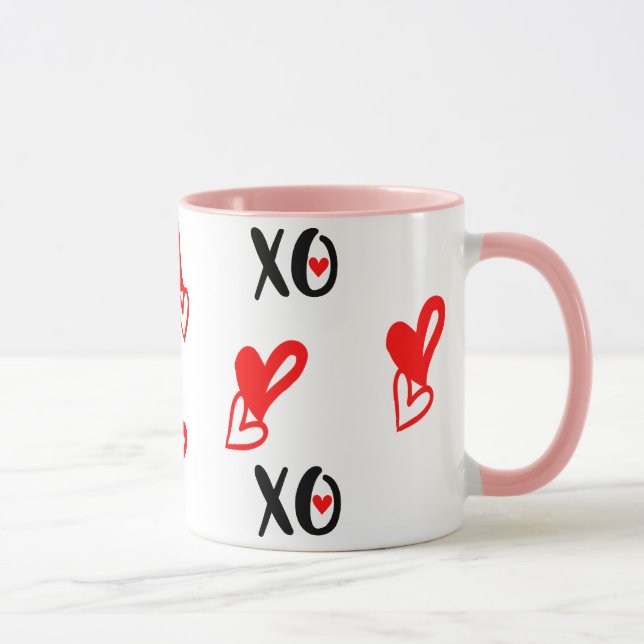 Caneca XO XO Heart Valentines Day Mug - Cute Kawaii Love (Direita)