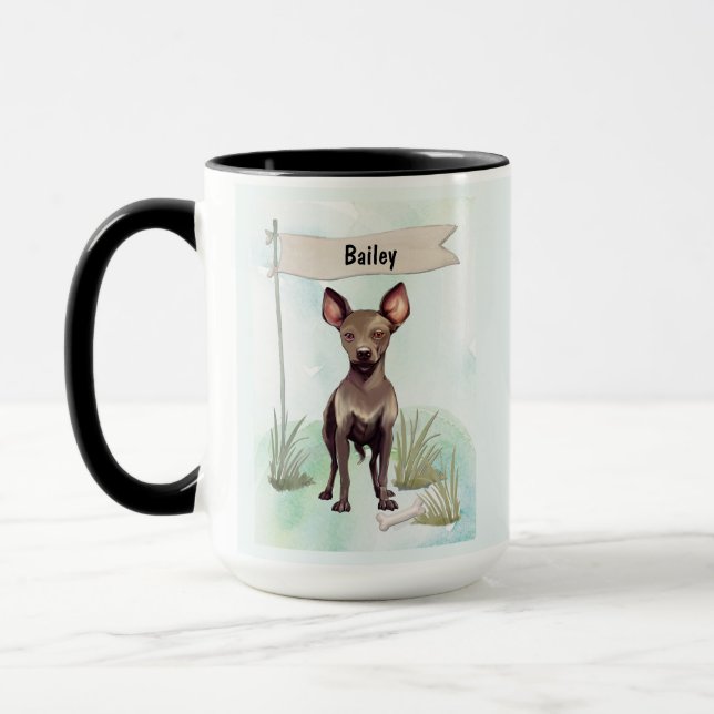 Caneca Xoloitzcuintli Aquarela Cachorro Personalizado (Esquerda)