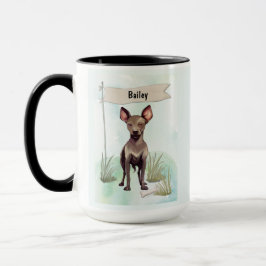 Caneca Xoloitzcuintli Watercolor Personalized Dog