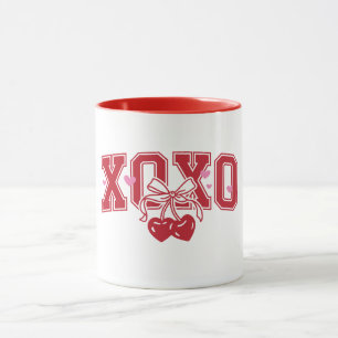 Caneca XOXO Laço Cereja Dia dos Namorados